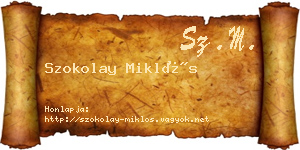 Szokolay Miklós névjegykártya