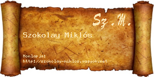 Szokolay Miklós névjegykártya