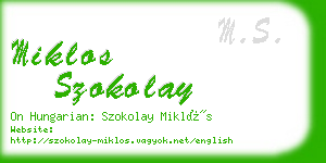 miklos szokolay business card